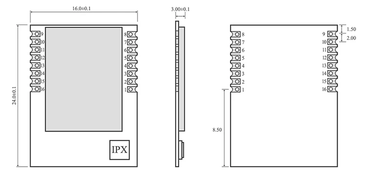 E103-W01-IPX Wifi модуль 2,4 ГГц 100 мВт приемопередатчик ESP8266EX 100 м IPX передатчик интерфейса и приемник