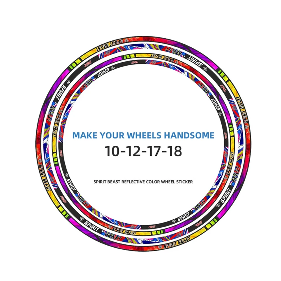 

Spirit Beast Universal Motorcycle Wheel Tire Stickers 10-18 inch Reflective Rim Tape Wheel Rims Protector Strip For BMW Honda et