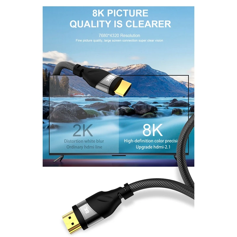 HDMI Кабель адаптер высокой четкости 8K @ 60Hz компьютер с кабелем дисплея поддержка