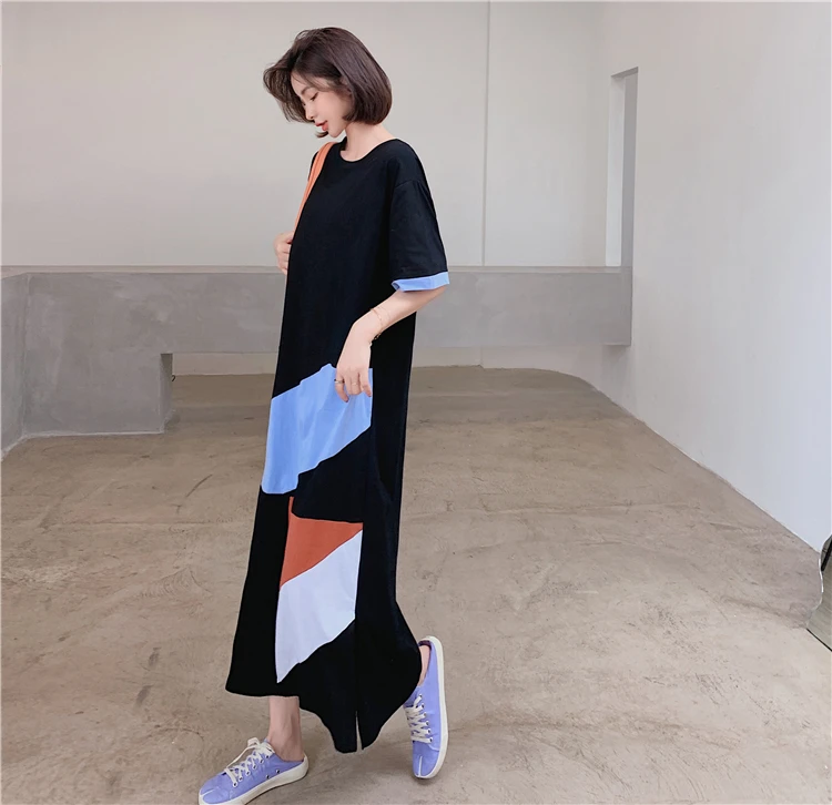 New 2020 Fashion streetwear letter words print maxi long dress boho beach sundress vestidos zomerjurk dames