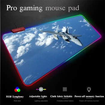

Yuzuoan Gamer Mouse Pad Blue Sky Large Comfort Control RGB Gaming Mouse Pad LED Color Lighting Lock-edge Wear-resistant Desk Mat