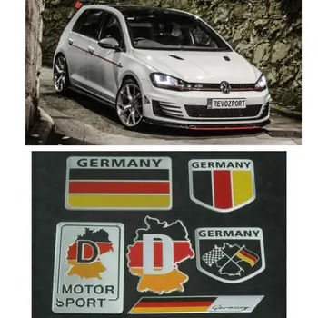 

6pc Car Sticker For vw polo golf 7 6 5 passat b5 b6 t5 Motorcycle Car Accessories Germany Flag Aluminum Alloy