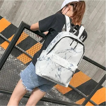 

Fashion Teenager Backpack Boys Girls Marble Stone Print Backpack Rucksack Canvas Shoulder School Backpack Student Bags