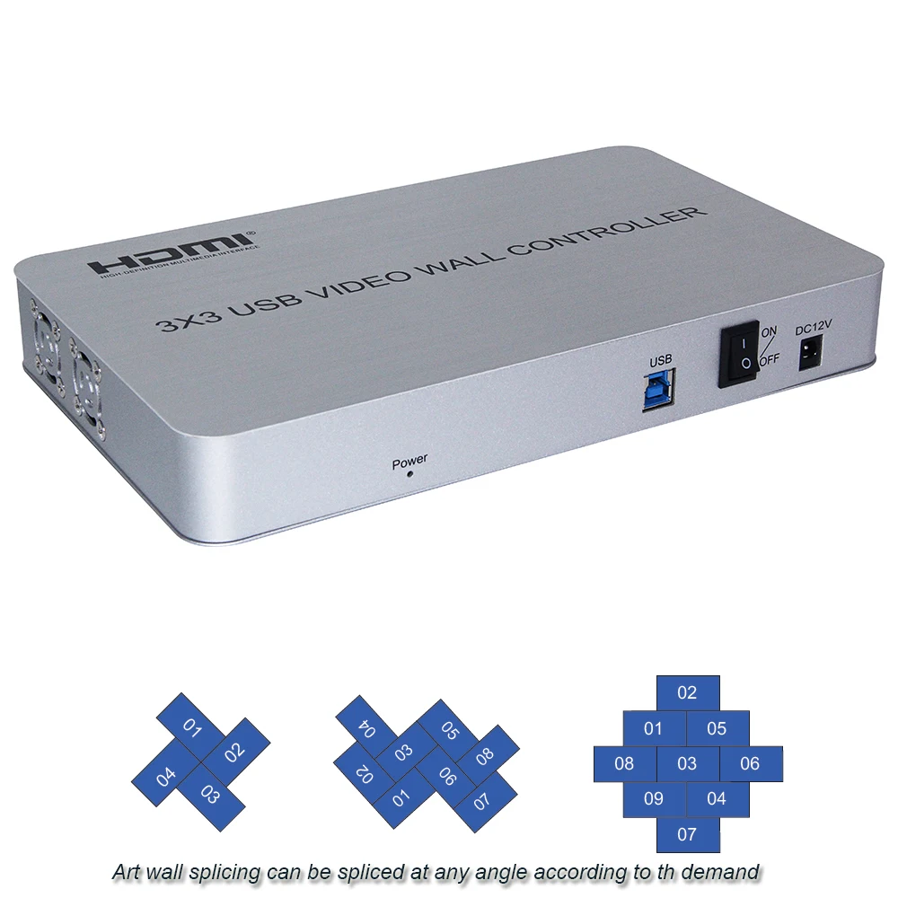 USB3.0 HDMI 4K видео настенный контроллер 3x3 HDTV lcd DJ видео настенный процессор адаптер 1x9 hdmi разветвитель соединитель Сращивание сшивание