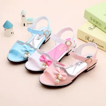 

Children Girls Sandals Kids Summer Baby Girls Fashion Bow Beads Dancing Princess Sandals For Little Girl's Shoes