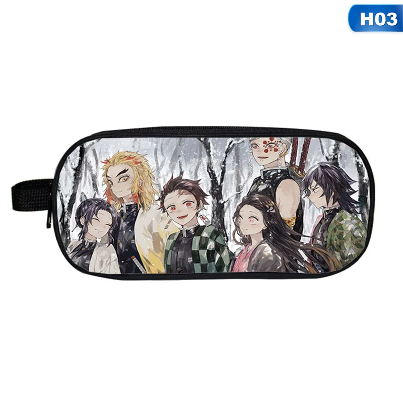 Demon Slayer: Kimetsu No Yaiba пенал для мальчиков и девочек-подростков, косметички, школьные принадлежности, канцелярские принадлежности, сумка для хранения, косметичка - Цвет: H03