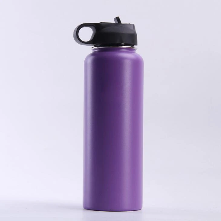 Vip18oz/32 oz/40 oz Двойная Вакуумная Изолированная бутылка для воды из нержавеющей стали с широким горлом бутылка для воды - Цвет: Purple