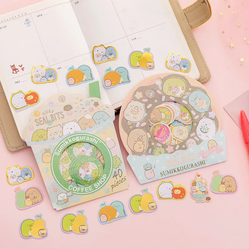 

40 Pcs/pack Sumikko Gurashi Decorative Stickers Cute Adhesive DIY Stickers Diary Label Scrapbooking Sticker School Supplies