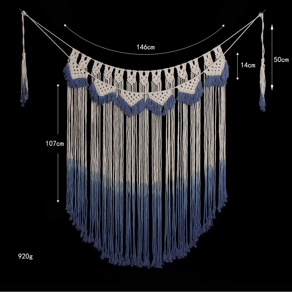 Макраме настенный ручной работы тканый настенный гобелен большой хлопок бохо Свадебный фон украшение стены для гостиной - Цвет: Handmade Tapestry