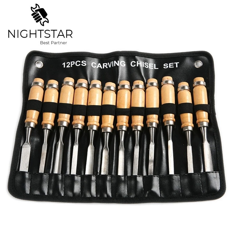 12Pcs Wood Carving Hand Chisel Tool Set Woodworking Professional Gouges Consruction An Carpentry Tools Carpenter Tools