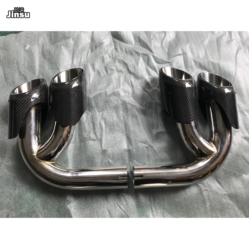 Carbon fiber Tail Exhaust Tips Muffler Pipe For Porsche New Cayenne 959 2018 2019 Cayenne s turbo GTS Stainless Steel mufflers Carbon fiber Tail Exhaust Tips Muffler Pipe For Porsche New Cayenne 959 2018 2019 Cayenne s turbo GTS Stainless Steel mufflers
