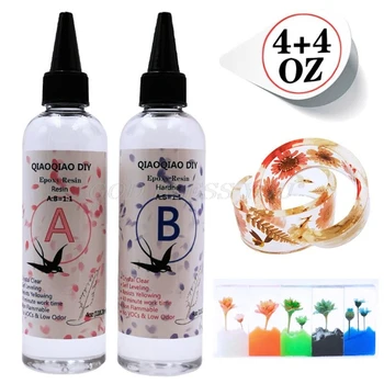 

8 Ounce Quick Curing AB Resin 1:1 Kit Clear Hard Epoxy Resin Jewelry Making Tool