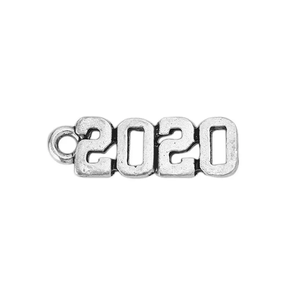 DoreenBeads Подвеска из цинкового сплава с номером античное серебро сообщение &quot2020&quot