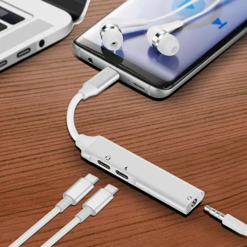 Портативный 3 в 1 type C конвертер до 3,5 мм аудио AUX разъем для наушников USB C PD зарядный адаптер для iPad телефона ноутбука