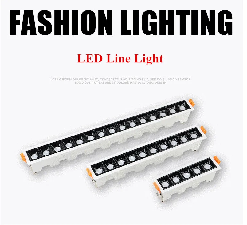 Dimmable LED Downlight Spot Light line light bar creative linear long strip CRI>85 living room corridor light Recessed Light