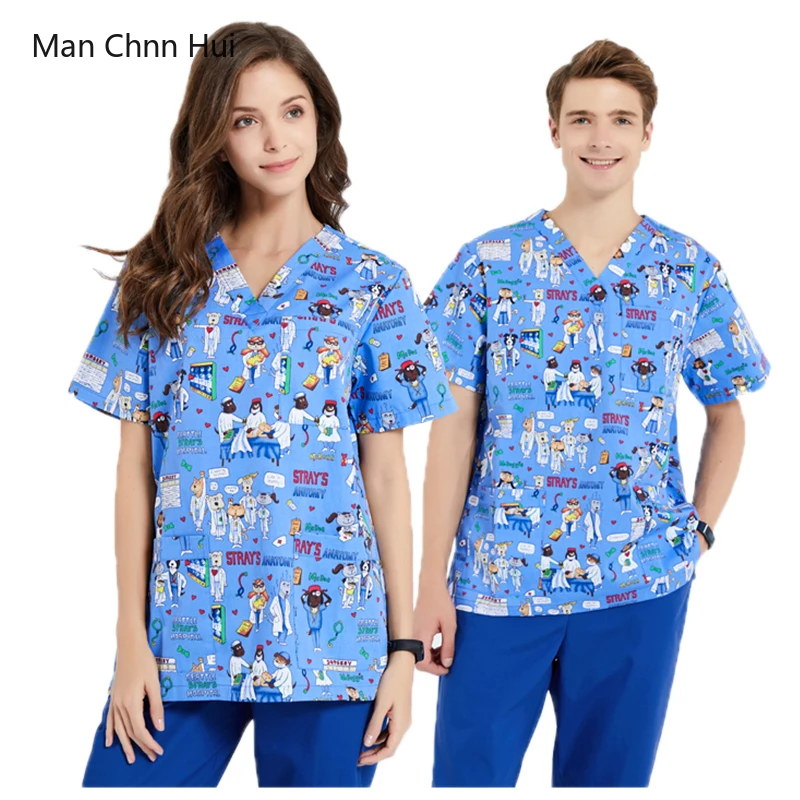 Summer Unisex Scrubs Nursing Workwear Women Scrubs Laboratory Uniform Scrub Uniform High Temperature Sterilizable Clothing