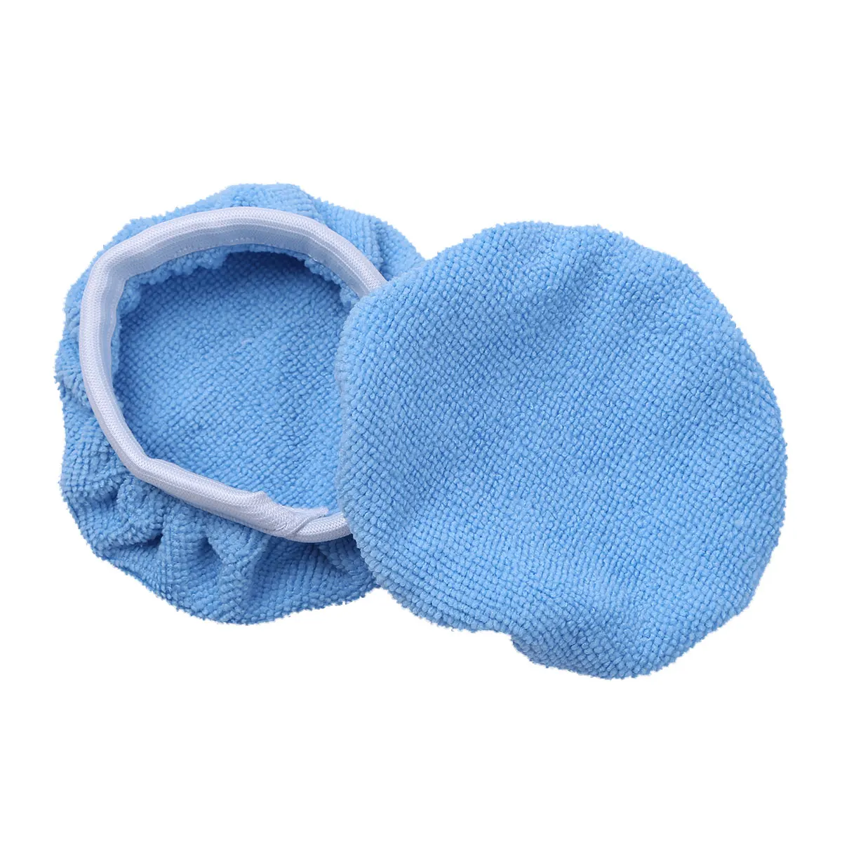 5 Pieces 56/78/910 Inches Blue Soft Microfiber Auto Car Polisher Pad