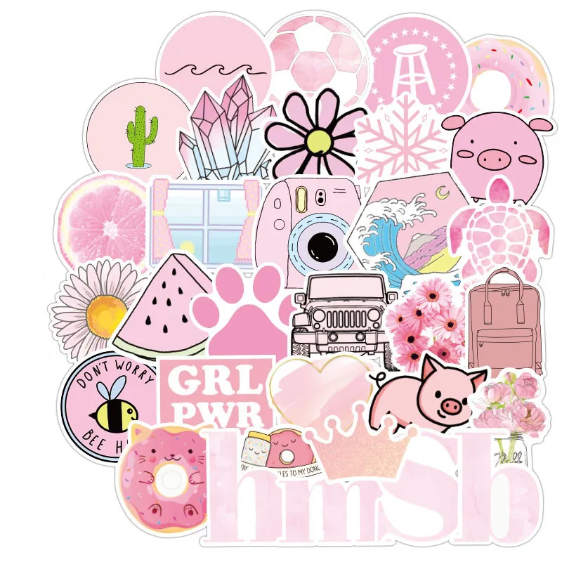 

10/30/50PCS Small Fresh Cute Trolley Sticker Girl Waterproof Skateboard Graffiti Sticker Ccar Sticker Wholesale