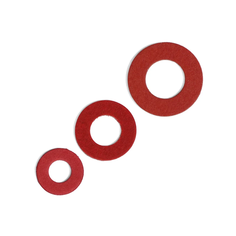 Free Shipping 500pcs M2 M2.5 M3 M4 M5 M6 M8 Steel Pad Insulation Washers Red Steel Paper Meson Gasket Spacer Insulating Spacers