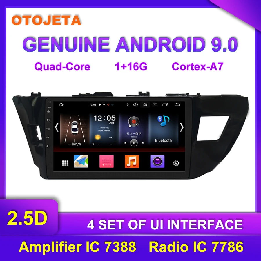 

Factory direct sales OTOJETA Android 9.0 Car Multimedia Radio For Toyota Corolla 2014 car video tape recorder GPS Navigation