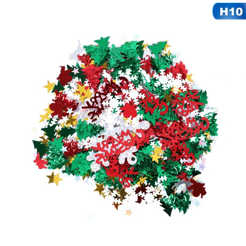 Рождественская елка и Санта-Клаус Снежинка в форме оленя с рождественским конфетти для украшения дома, свадьбы - Цвет: 10