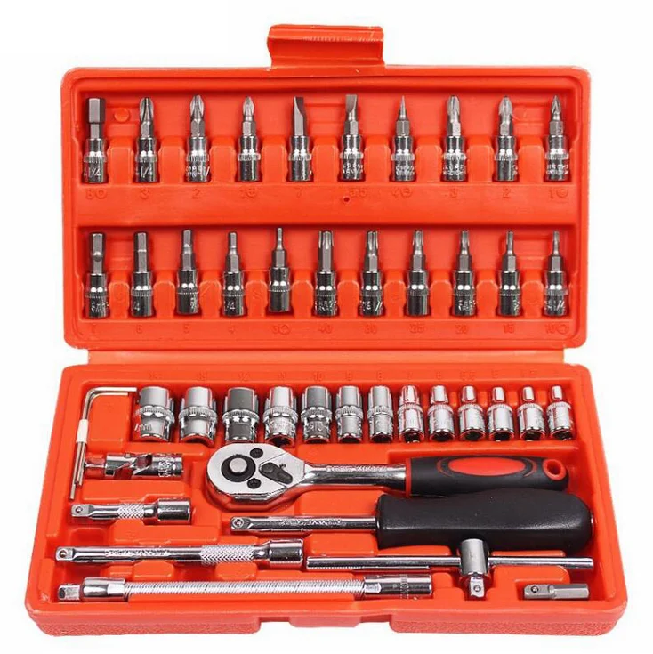 

Small 46-piece auto repair kit tool professional auto repair car sleeve car repair kit