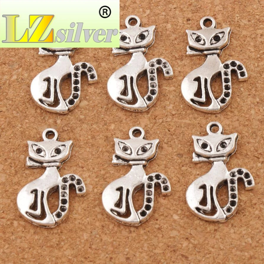 Slim Lady Cat Spacer Charm Beads  120PCS zinc alloy Pendants Alloy Handmade Jewelry DIY L1160 16x25 mm