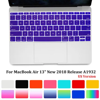 

Laptop Keyboard Cover Silicone Soft Colorful Skin Protector Film Anti-dust Waterproof For MacBook Air 13 Inch 2018 Release A1932