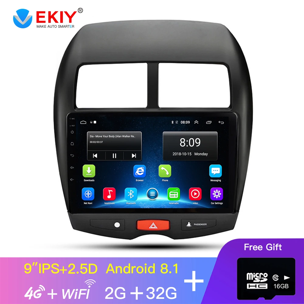 

EKIY 10.1" IPS Android 8.0 Car Radio Multimedia Player 2 Din Dvd GPS For Mitsubishi ASX 2010-2017 Navigation Headunit Stere