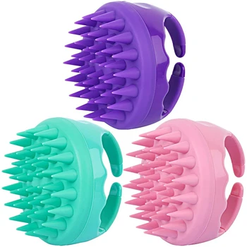 

3 Pcs Silicone Hair Scalp Massager Brush Hair Shampoo Massager Dandruff Cleaner for Shower