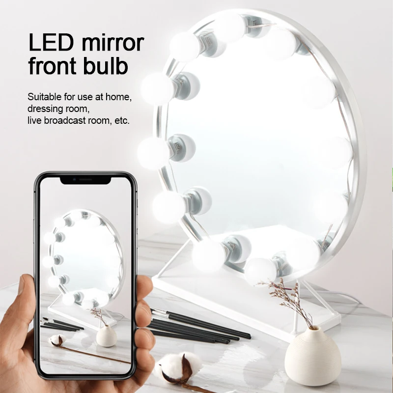 LED Vanity Lights For Mirror, Vanity Light Bulbs For Mirror Vanity Lights  Stick On With 10 Dimmable Bulbs, For Makeup Dressing - AliExpress