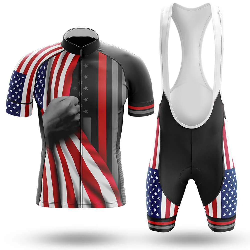 2021 American Flag V2 Men's Cycling Jersey Set Summer Clothing Road