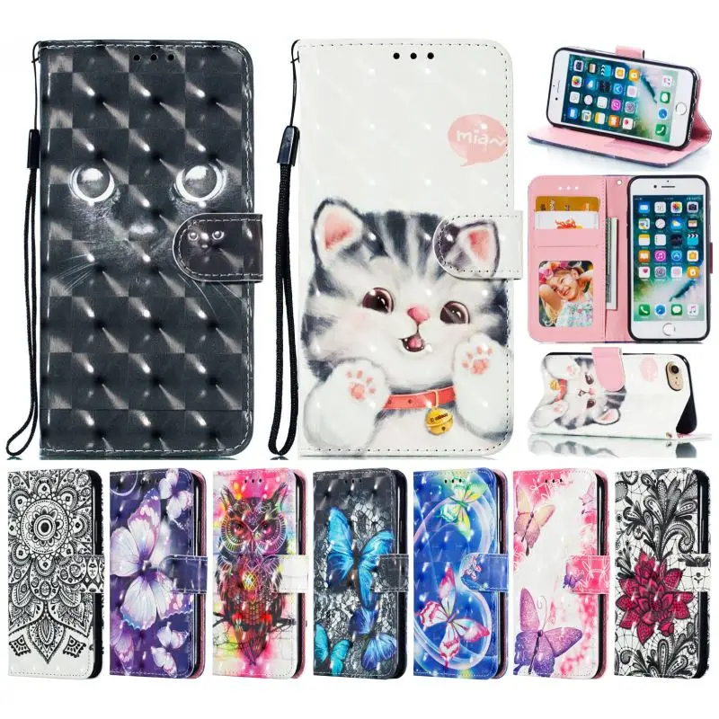 Для Fundas Apple iphone XS X XR 11 Pro Max 6 6S 7 Plus 8 Plus кожаный чехол с силиконовым держателем флип-бумажник чехол мягкий чехол P02Z
