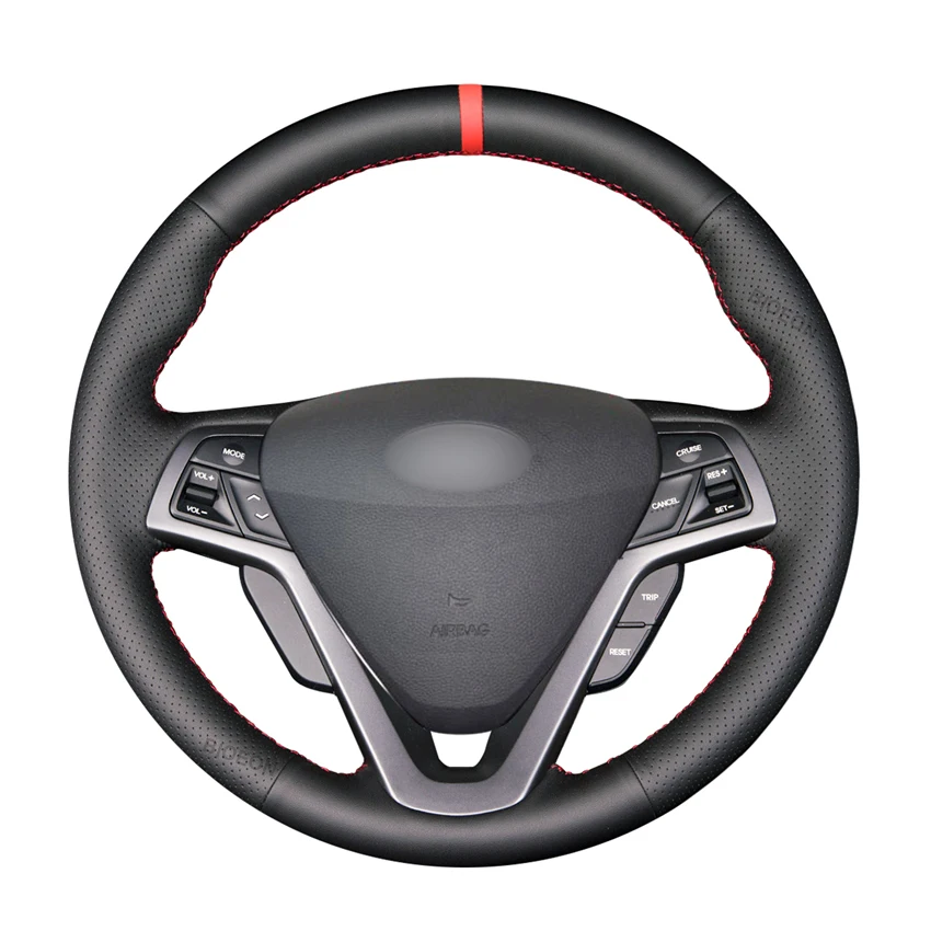 

Оплетка на руль Hyundai Veloster, черная Оплетка на руль из искусственной кожи для Hyundai Veloster 2011, 2013, 2012, 2014, 2015, 2016, 2017