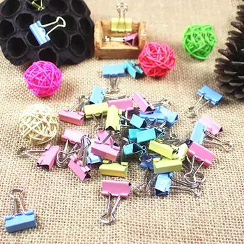 

40Pcs 19mm Mix Color Binder Clip Office School Document File Holder Organizer