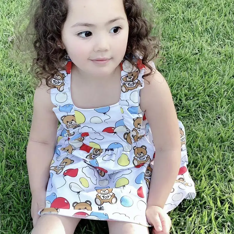 Платье для маленьких девочек хлопковая одежда платье в горошек летнее