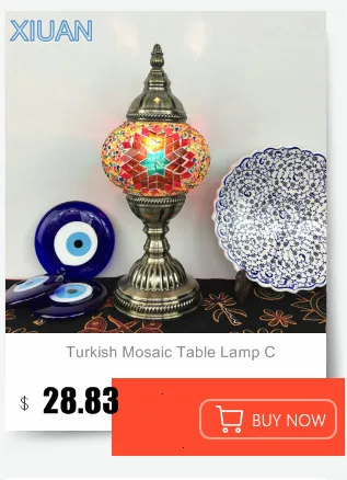 Европейская ретро винтажная прикроватная лампа мозаичный абажур из витражного стекла E27 светодиодный настольная лампа для учебы гостиной спальни турецкий светодиодный светильник