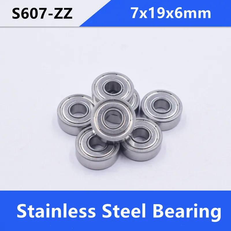 

10/50pcs ABEC-5 S607ZZ S606 607 ZZ 607ZZ 7x19x6mm Stainless steel bearing Deep Groove Ball bearing 7*19*6mm