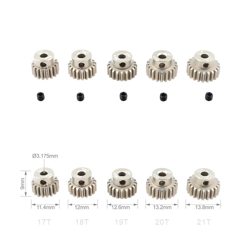 M0.6 3.175mm 13T 15T 17T 18T 20T 22T 24T 28T 30T 33T Aluminum Alloy Metal Pinion Motor Gear For 1/10 Rc Model - Image 2