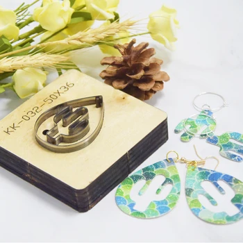 

SMVAUON Japan Steel Die Cut Punch Cactus Earrings Cutting Mold Blade Rule Wood Dies For Leather Cutter For DIY Leather Crafts