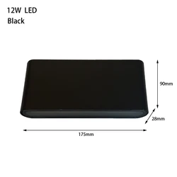 LED Outdoor Waterproof Wall Lamp - Modern Aluminum Wall Sconce (12W  Black)