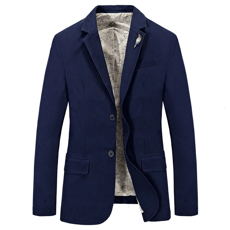 Новое поступление Для мужчин s в Корейском стиле slim fit хлопковый пиджак Повседневное пиджак Бизнес офисные Повседневное Блейзер Пальто для Для мужчин Hombre - Цвет: NavyBlue