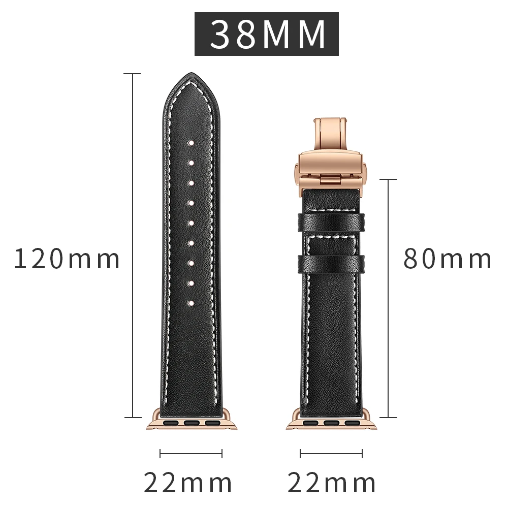 Кожаный ремешок для apple watch band 44 мм 40 мм, 42 мм, 38 мм, версия наручных часов iwatch apple watch 5/4/3/2/1 браслет Rosegold бабочка туфли с ремешком и пряжкой