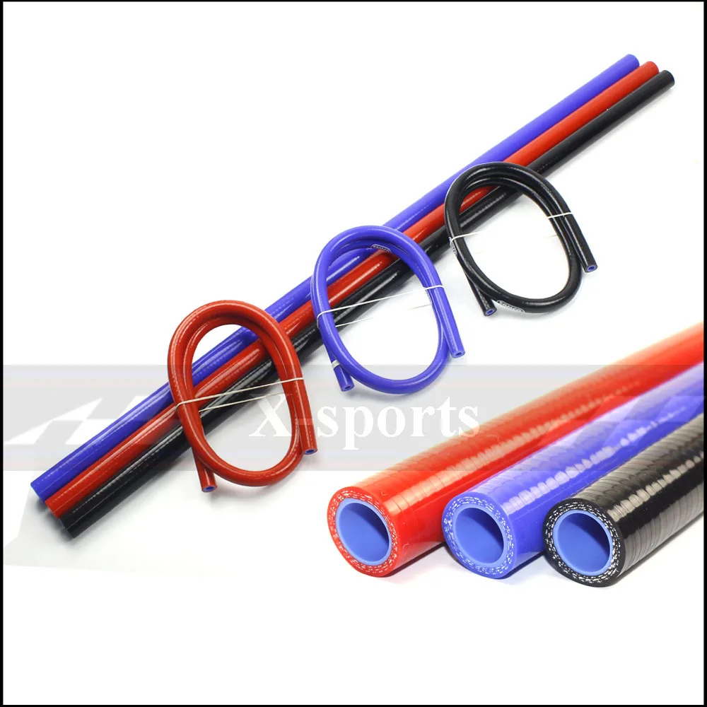 

Silicone Hose 1Meter ID 6.5 8 10 12 14 16MM vacuum tube gel tube silica 3 layers of cloth High quality Red blue black