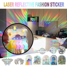 

2022 3D 1PC Rainbow Laser reflective fashion graffiti stickers luggage scooter car laptop decoration Office cultural supplies