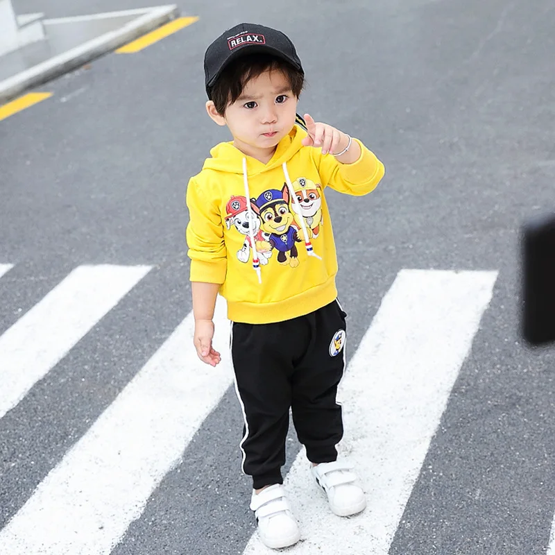 Tanie Paw Patrol dwuczęściowy dziecięcy sweter bawełniany dziecięcy sweter chłopięcy śliczne długie rękawy i spodnie