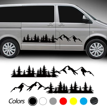 Car Door Side Stickers Mountain Forest Decal
