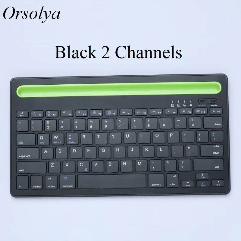 Двухканальная Bluetooth клавиатура с держателем телефона перезаряжаемая