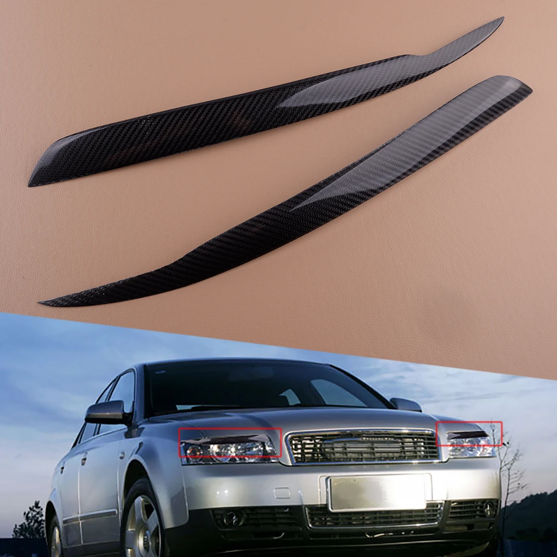 

2 шт./компл. Автомобильная глянцевая черная износостойкая Накладка для передних фар защита для бровей для Audi A4 B6 2002 2003 2004 2005