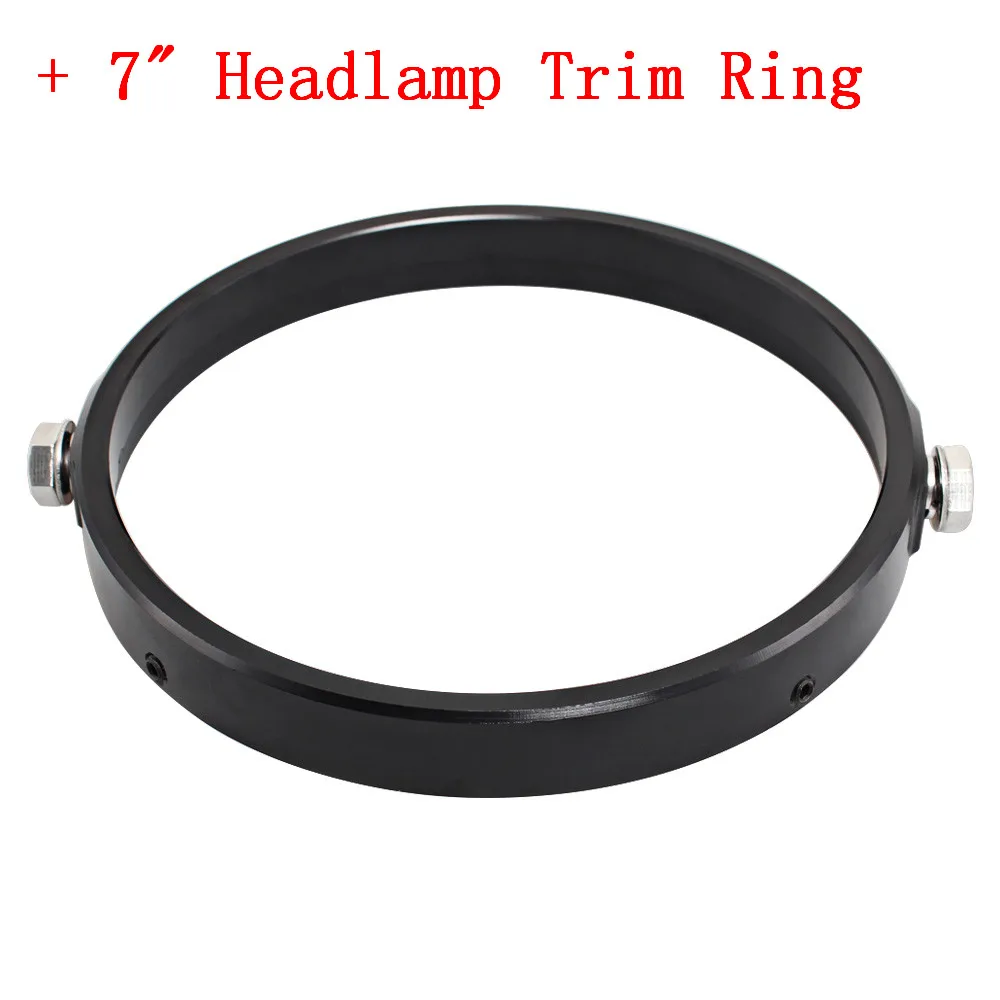 7 In Black Ring Мото Автомобильный светодиодный головной светильник Hi/Low луч светильник Halo угол глаза DRL налобный фонарь для Jeep Wrangler Off Road 4x4 Suzuki Samurai Harley - Цвет: 7 In Black Ring